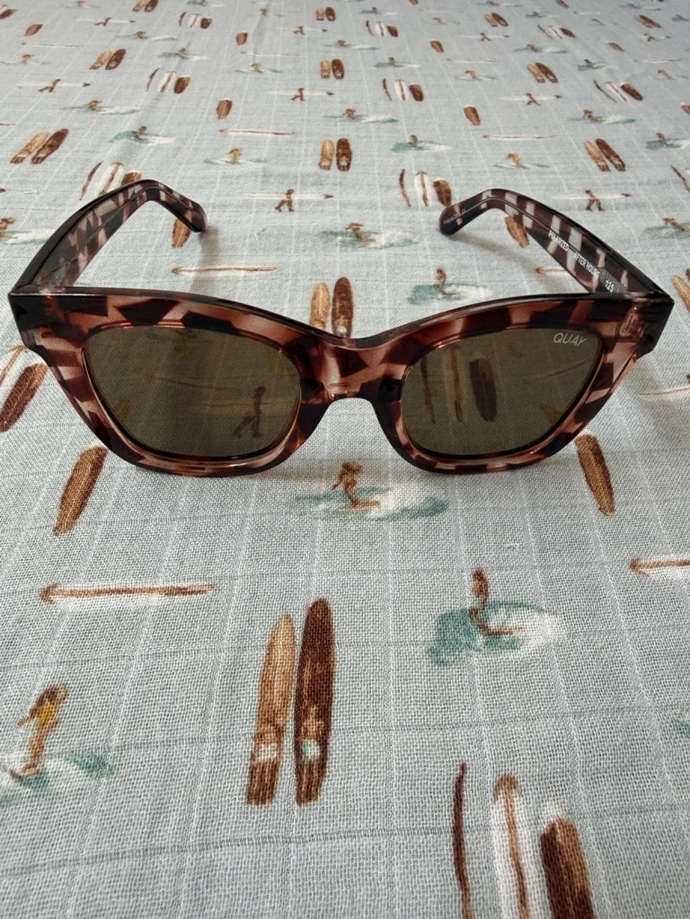 Quay Australia Tortoiseshell Brown Cat Eye Sunglasses-After Hours Polarized